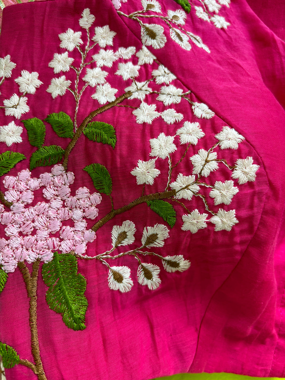 Pink embroidery blouse