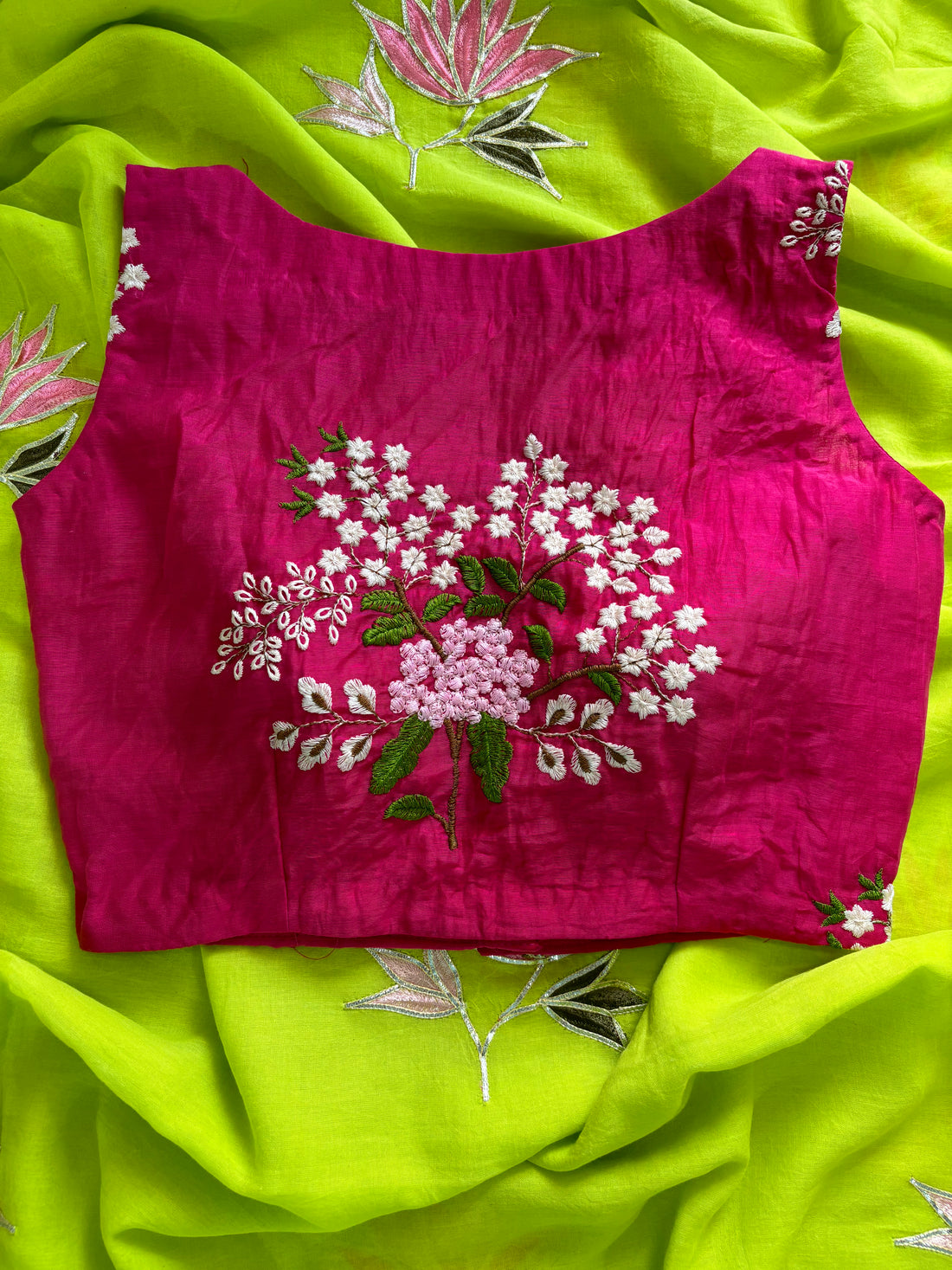 Pink embroidery blouse