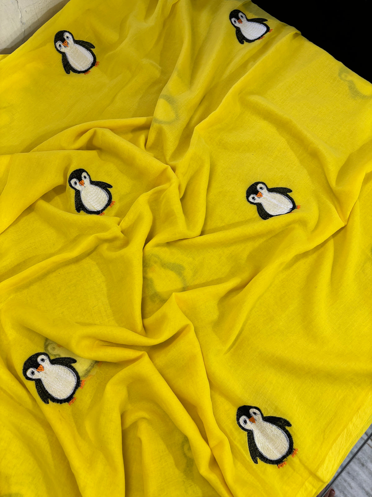 Yellow Penguin saree