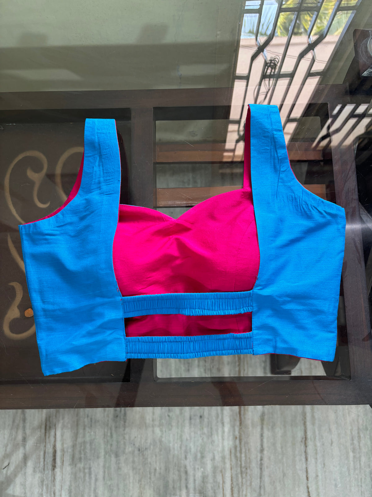 2 in 1 elastic blouse(Pink & Blue)
