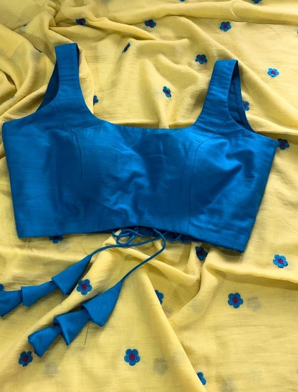 Blue Blouse back threads