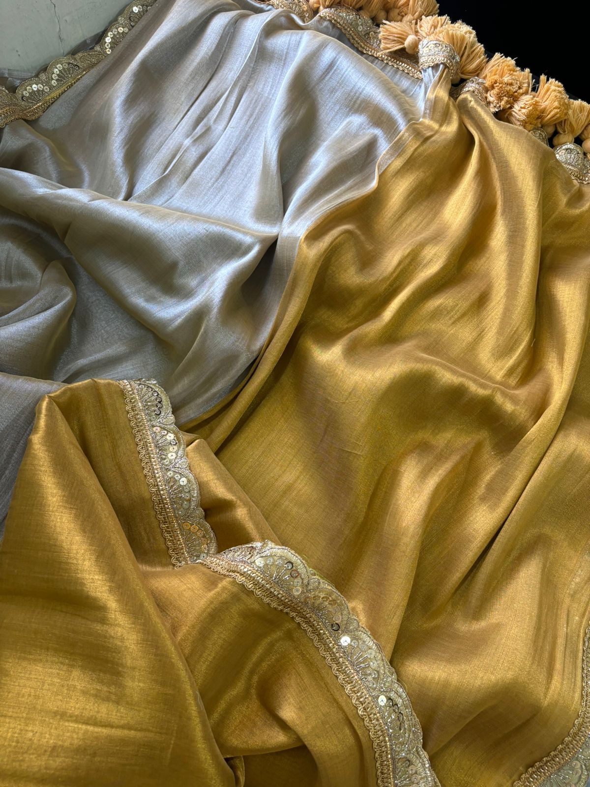 Gold and silver tissue saree