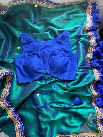 Royal blue Boat neck blouse