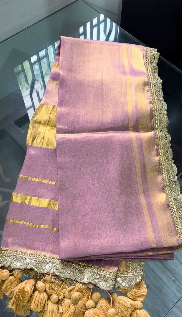 Lavender tissue saree