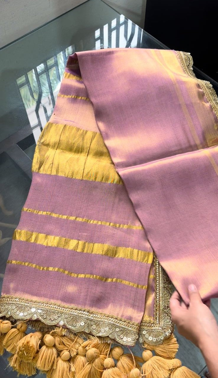 Lavender tissue saree