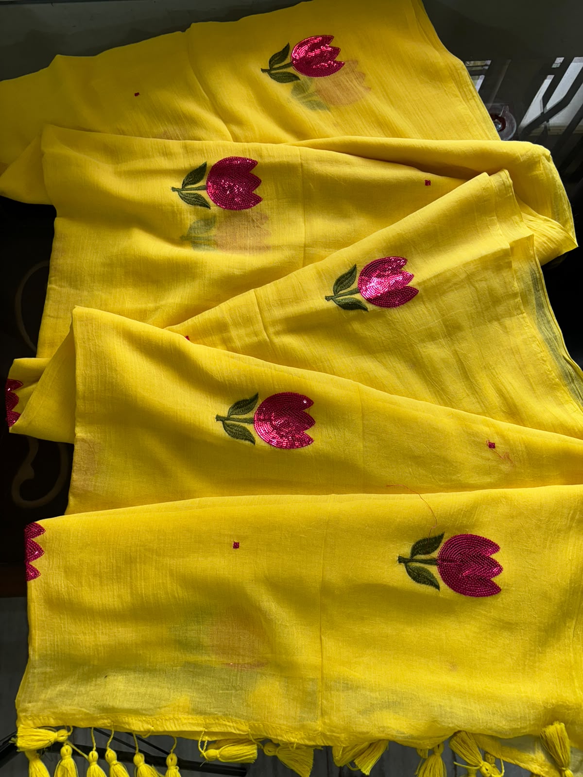 Yellow with tulip design