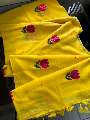 Yellow with tulip design