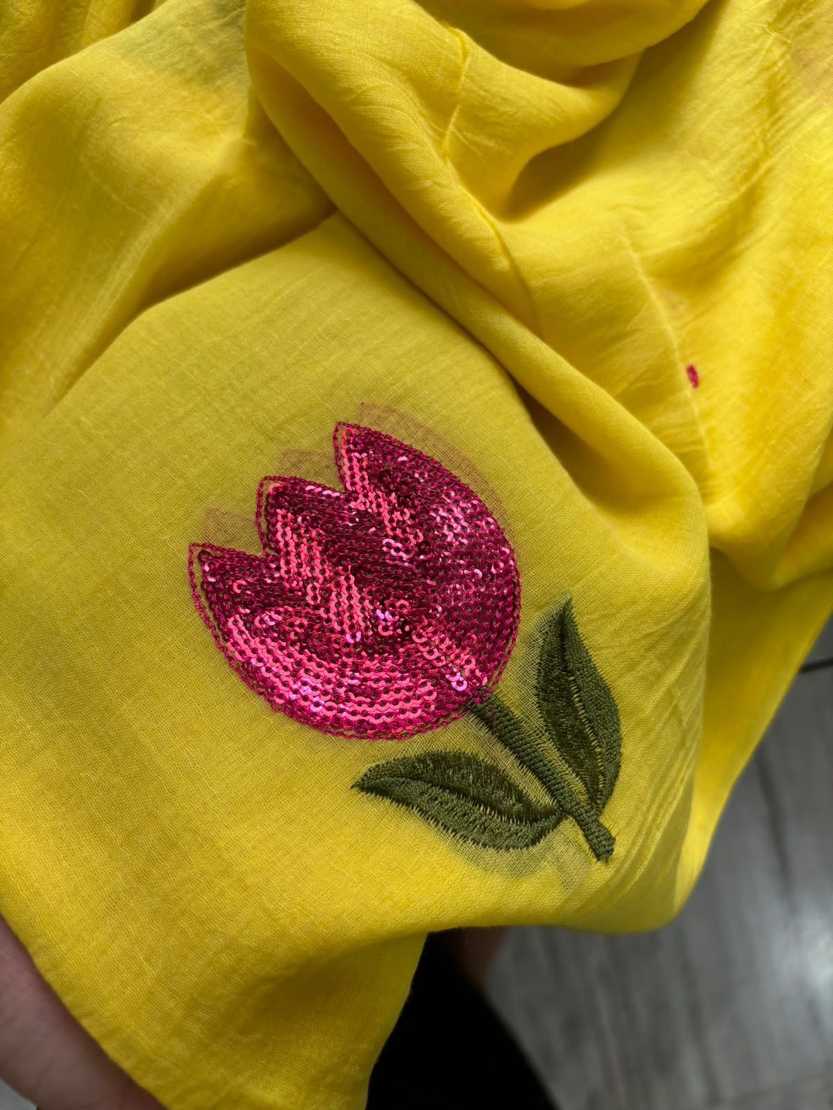 Yellow with tulip design