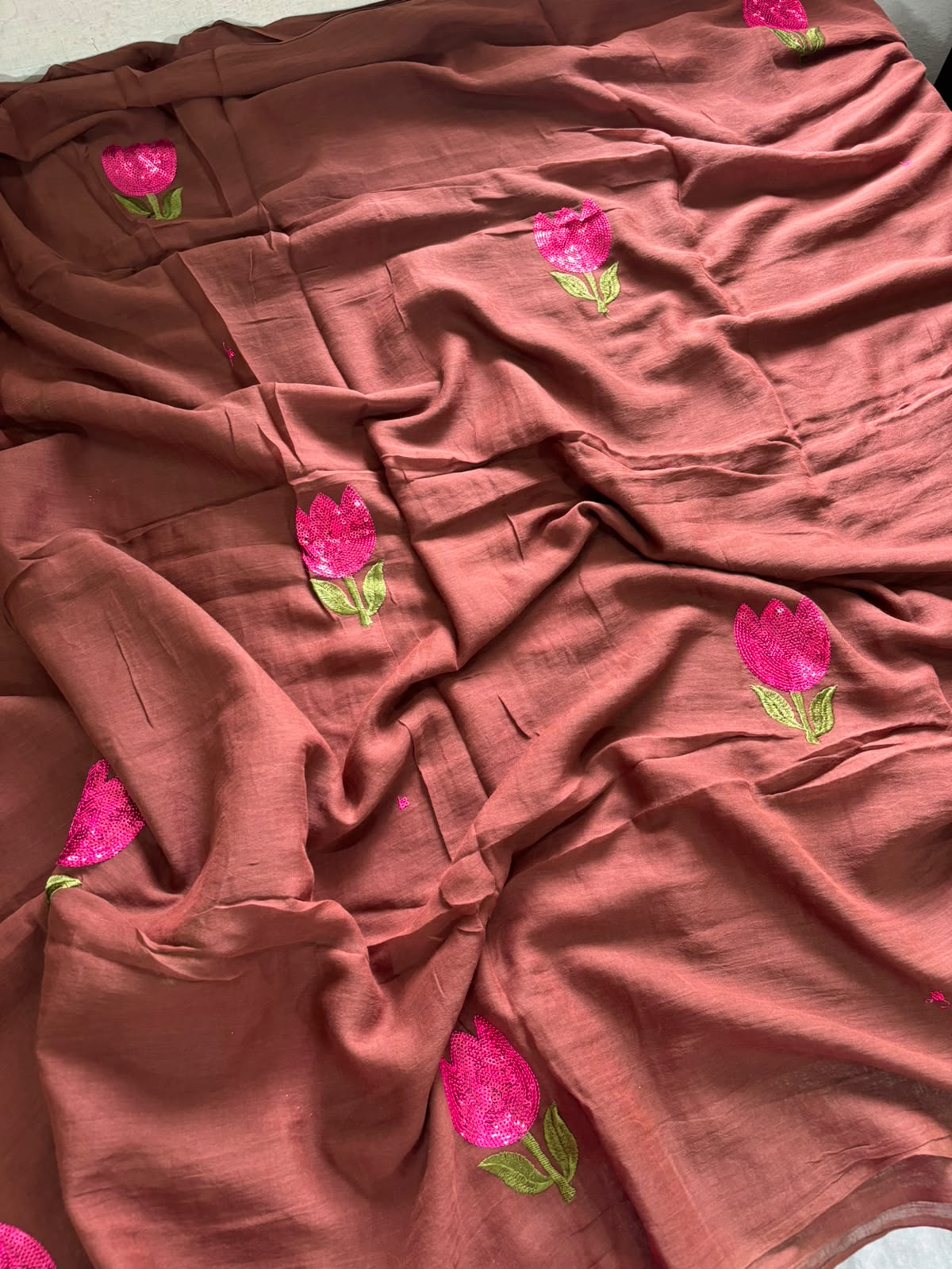 Brown with tulip design