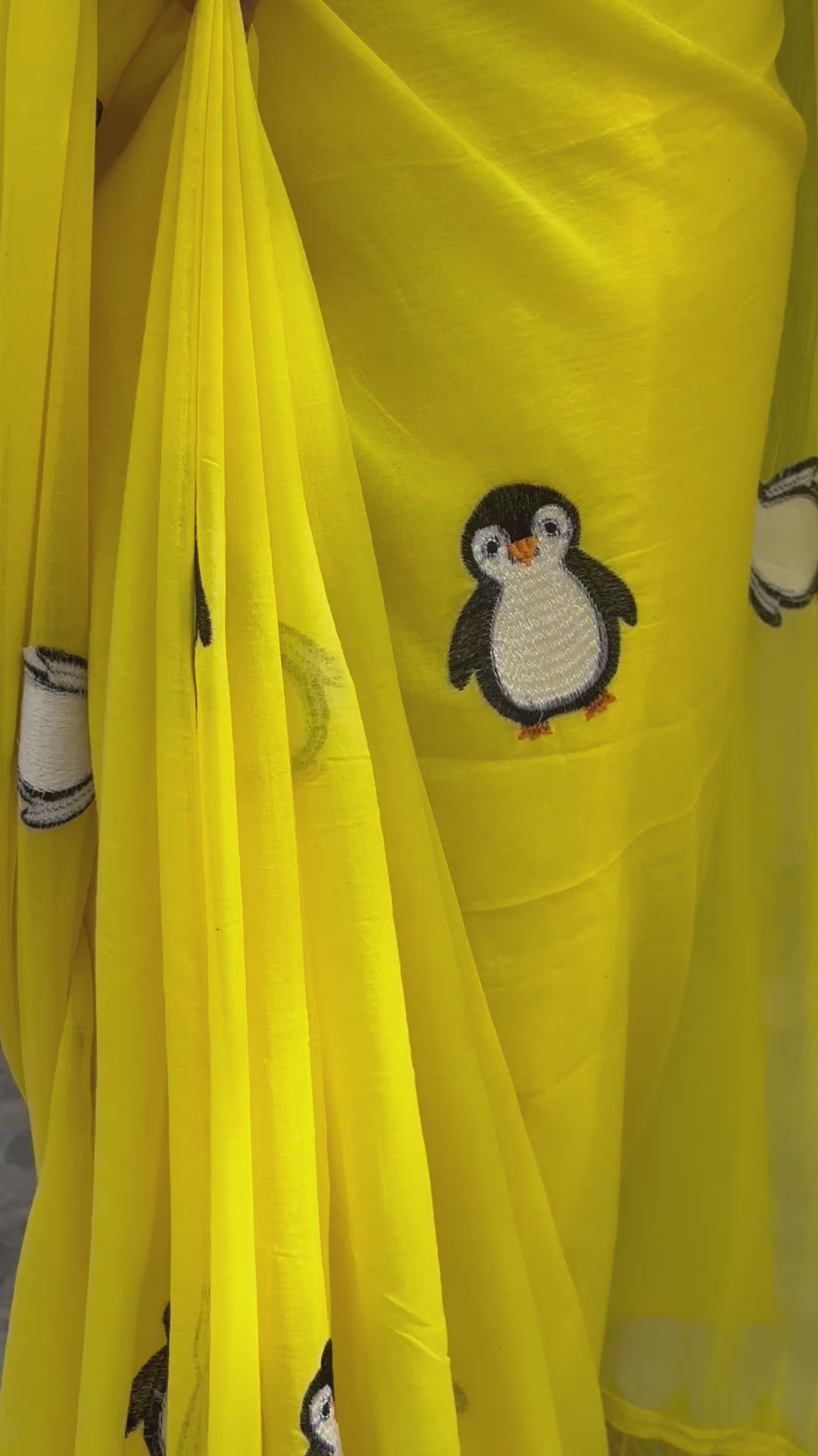 Yellow Penguin saree