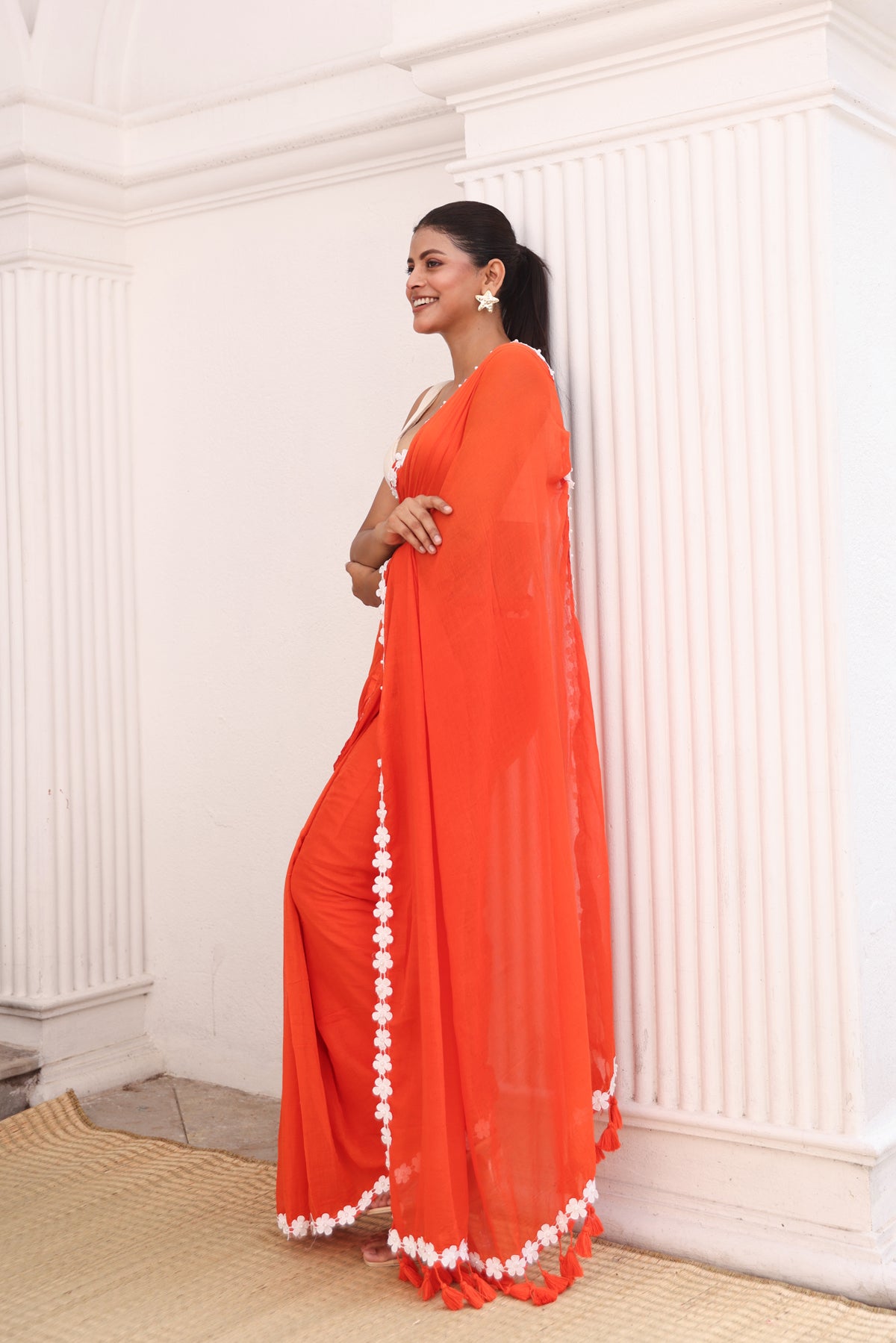 Orange with lace