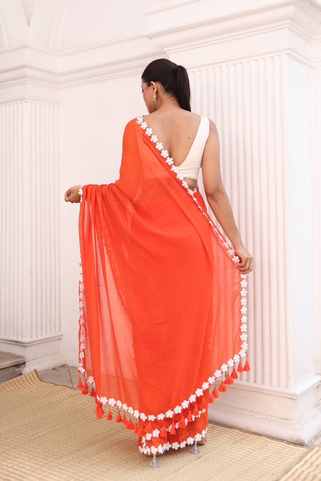 Orange with lace