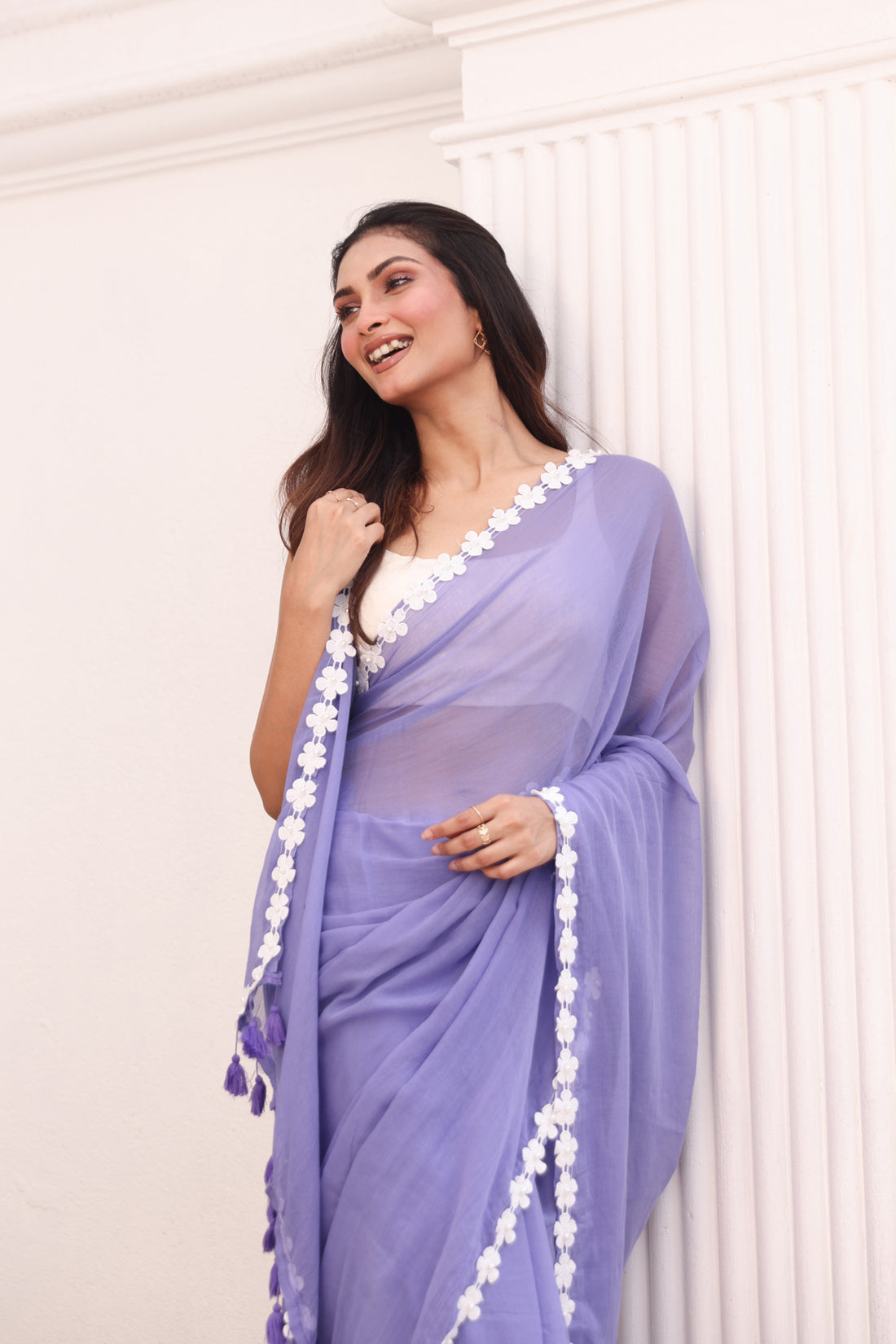 Lavender with floral lace