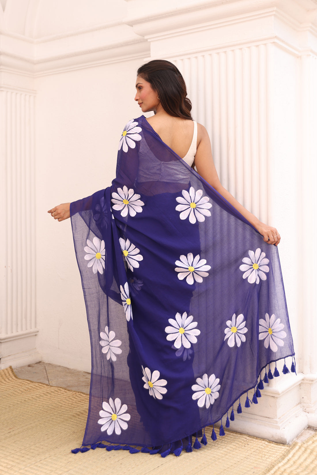 Navy blue with hand painted