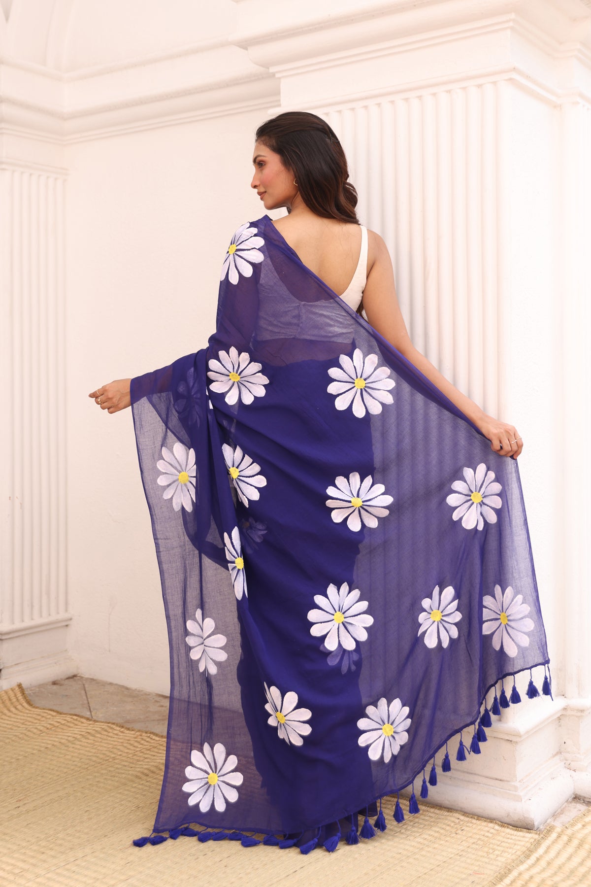 Navy blue with hand painted