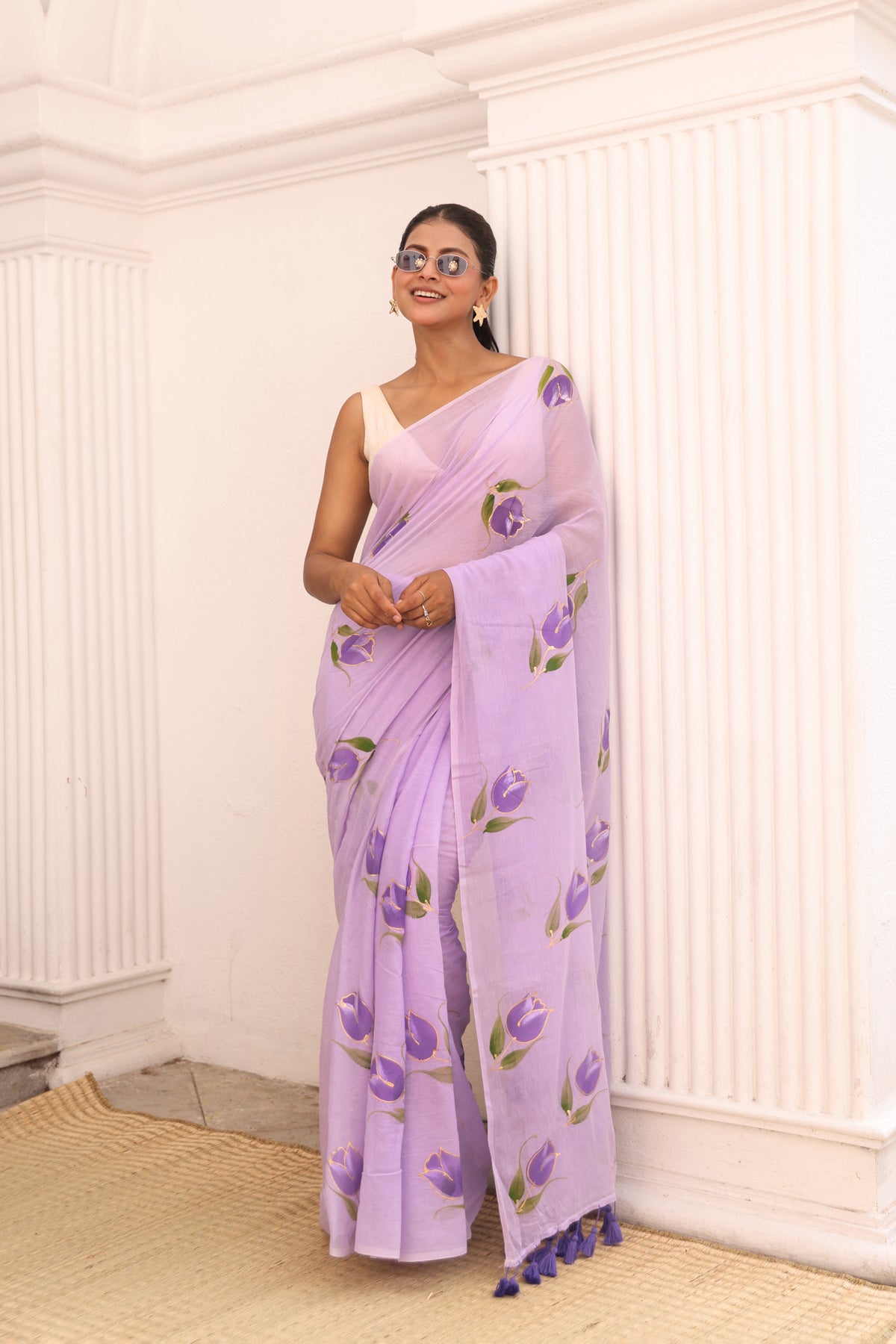 Lavender with tulip Hand painted design