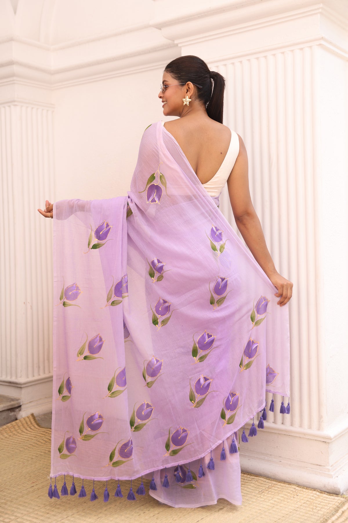 Lavender with tulip Hand painted design
