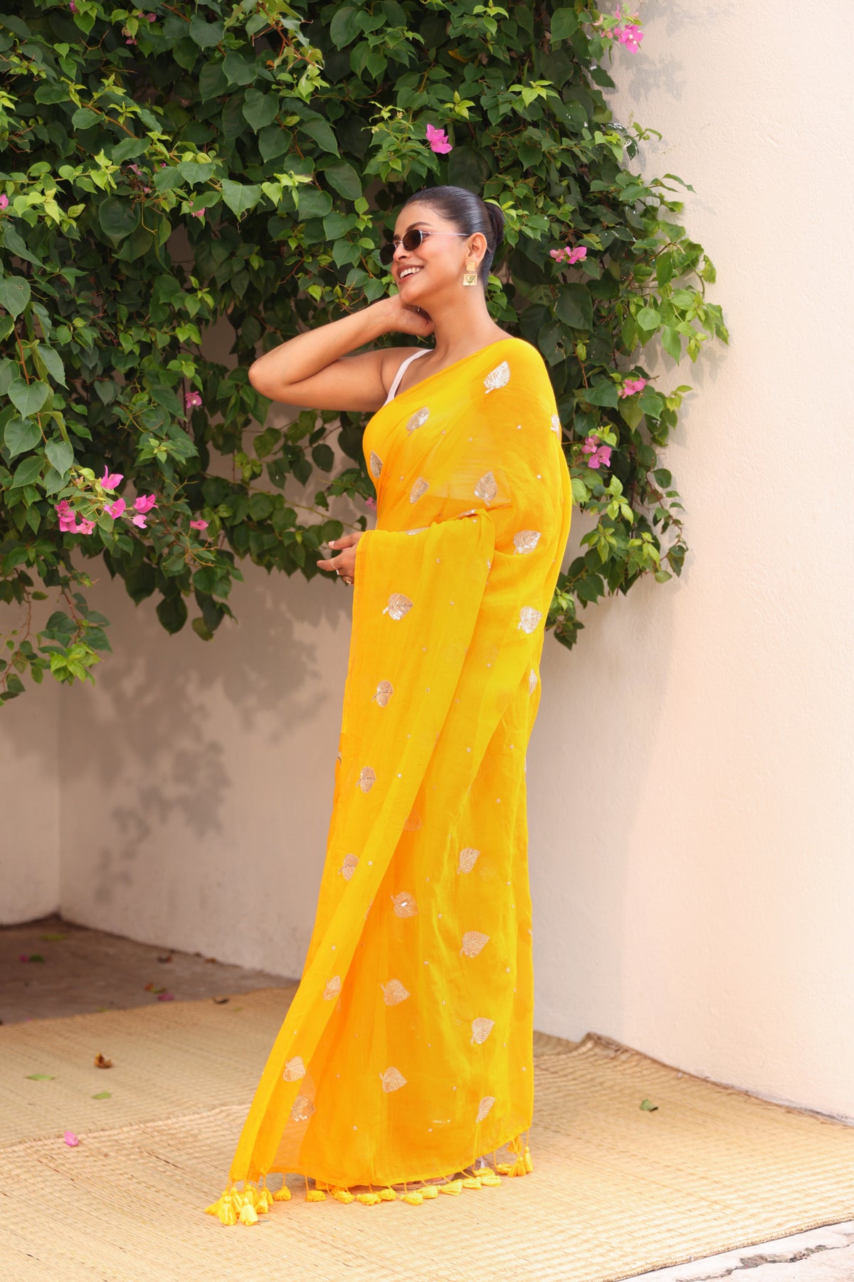 Mustard with Leaf sequin