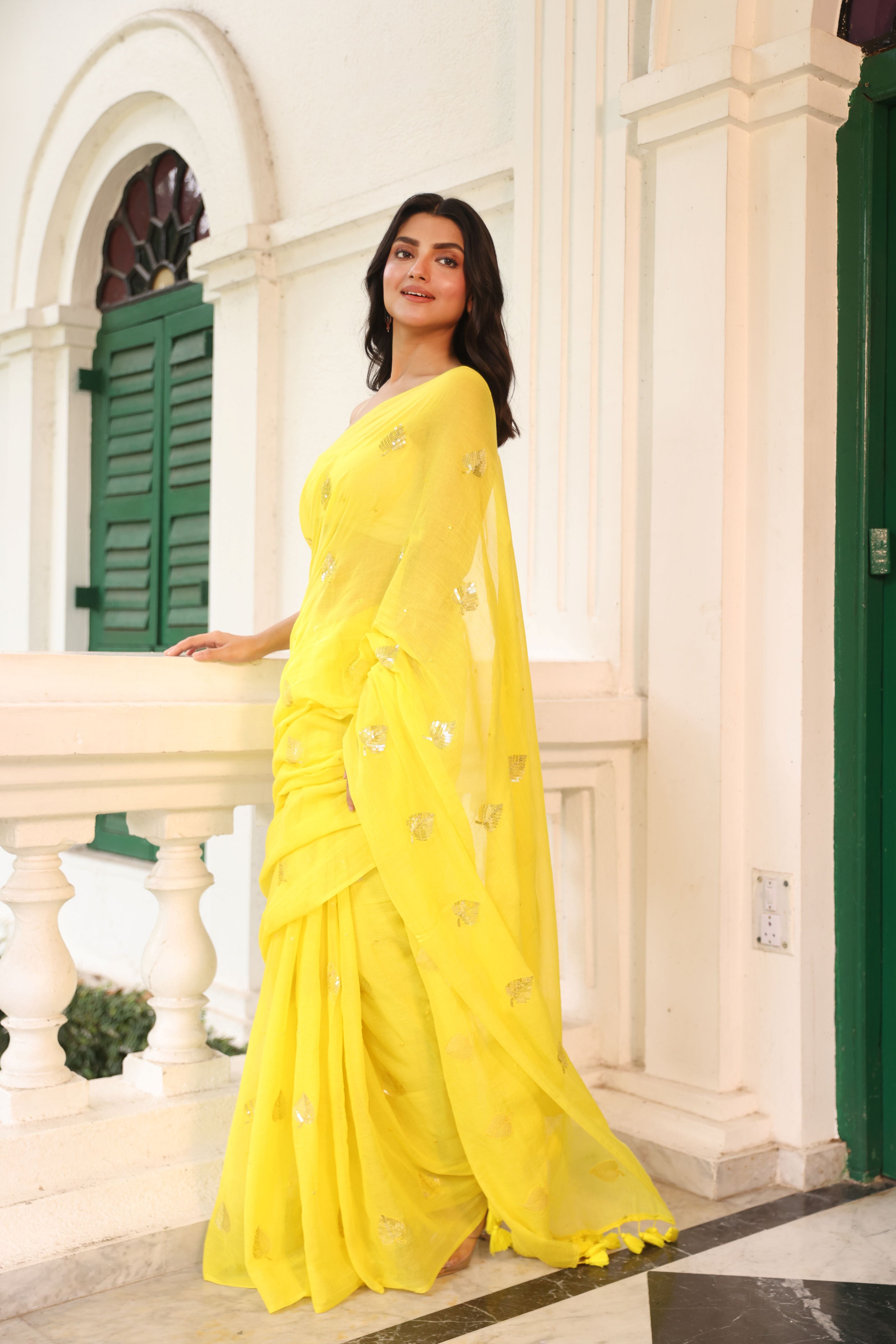 Yellow with leaf design