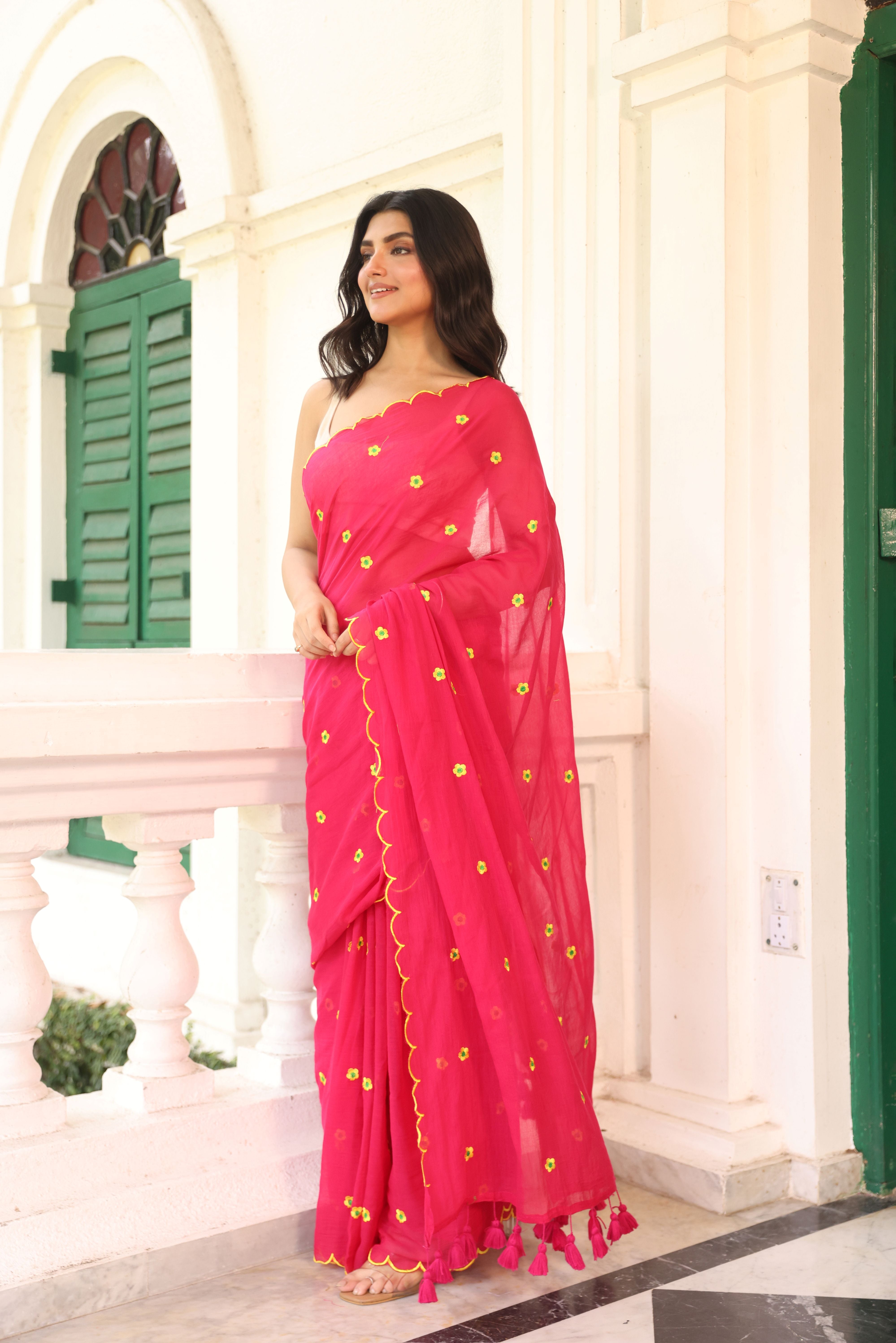 Rani pink with yellow scallop